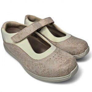 Drew Rose Mary Jane Sneakers Floral Etched Leather Adjustable Everyday Casual 8W